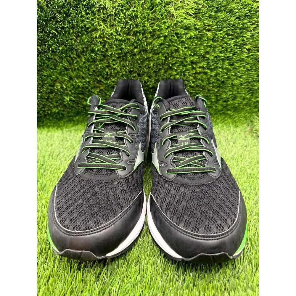 Mizuno Wave Rider 18 J1GC150403 Athletic Sneaker Men's 9.5 Black Mesh Running